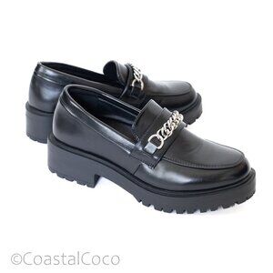 Yetier Platform Loafer Slip-ons 7 Round Toe Chunky Preppy Retro Coquette Mod